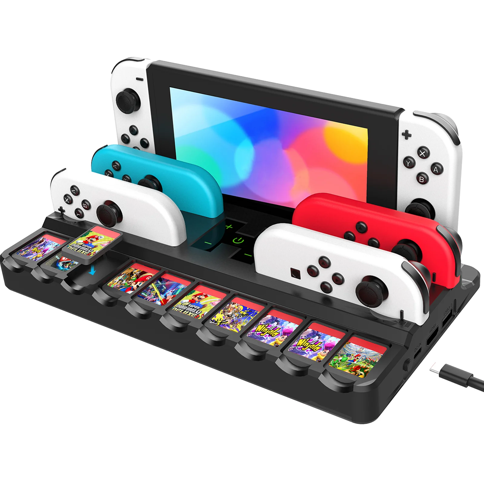 TV Docking Station 4K Video Output Adapter Charging Station Stand Controller Charger for Nintendo Joycon - SKU Option 1