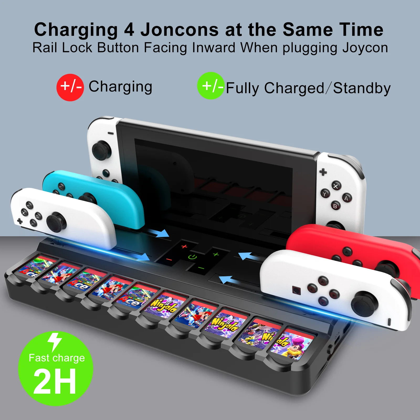 TV Docking Station 4K Video Output Adapter Charging Station Stand Controller Charger for Nintendo Joycon - Gallery Image 3