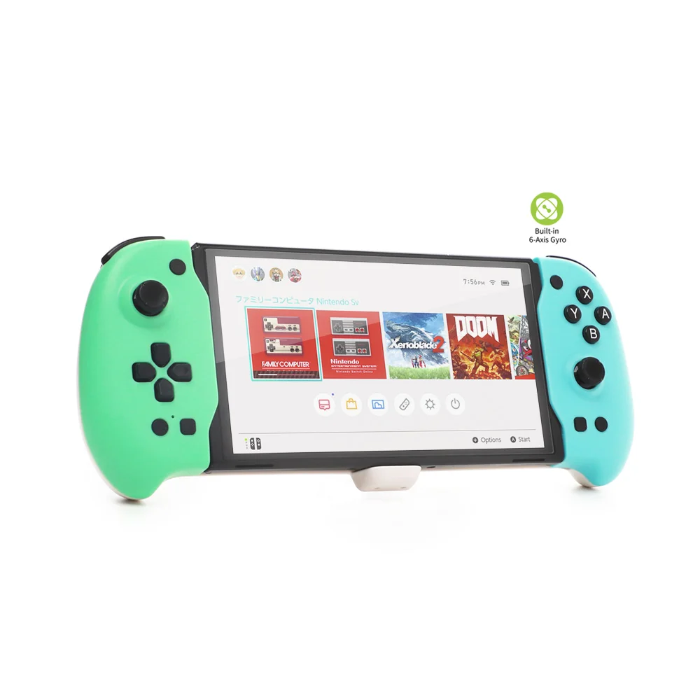 Controller for Handheld Mode Ergonomic 6-Axis Gyro Dual Motor Vibration for Nintendo OLED - SKU Option 1
