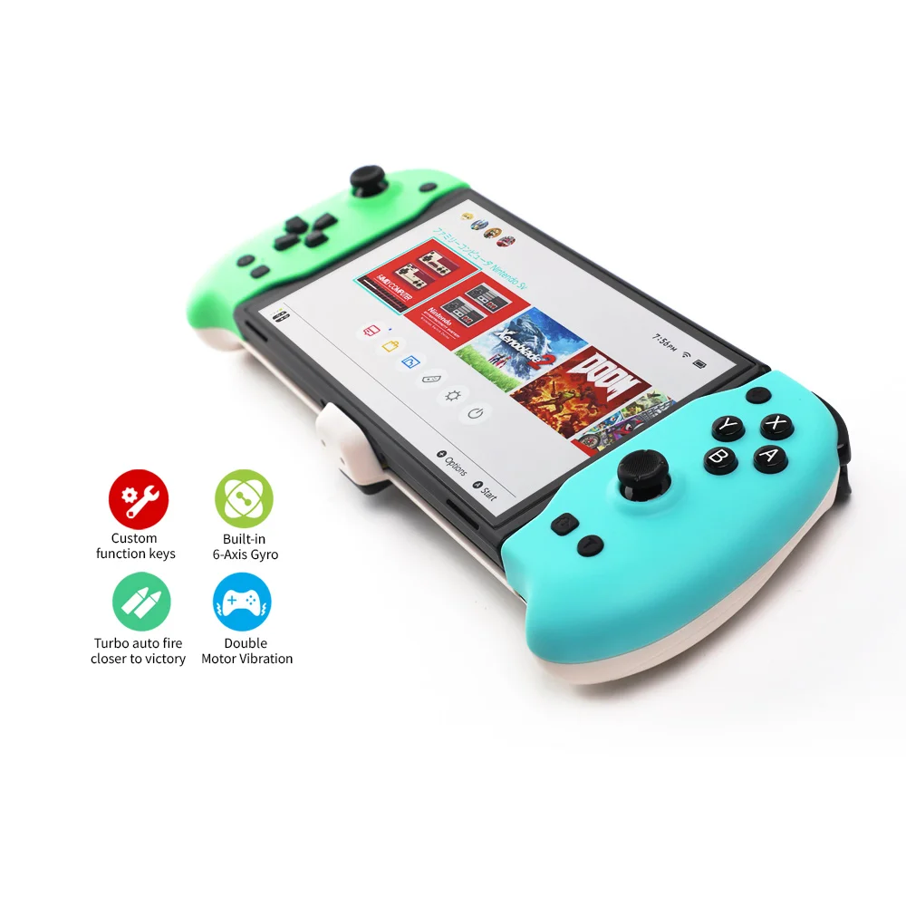 Controller for Handheld Mode Ergonomic 6-Axis Gyro Dual Motor Vibration for Nintendo OLED - Gallery Image 4