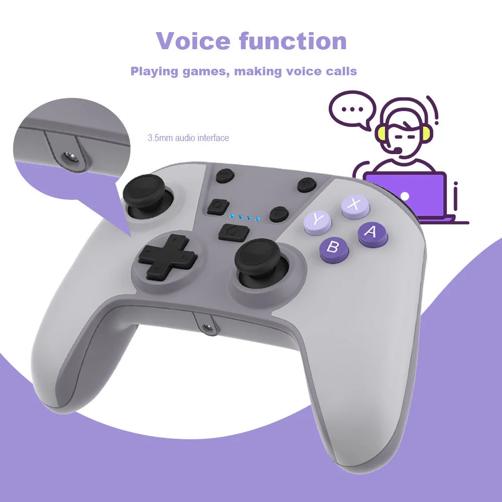 Wireless Pro Controller With Headphone Jack Wireless Controller Remote Gamepad for Nintendo - Gallery Image 4