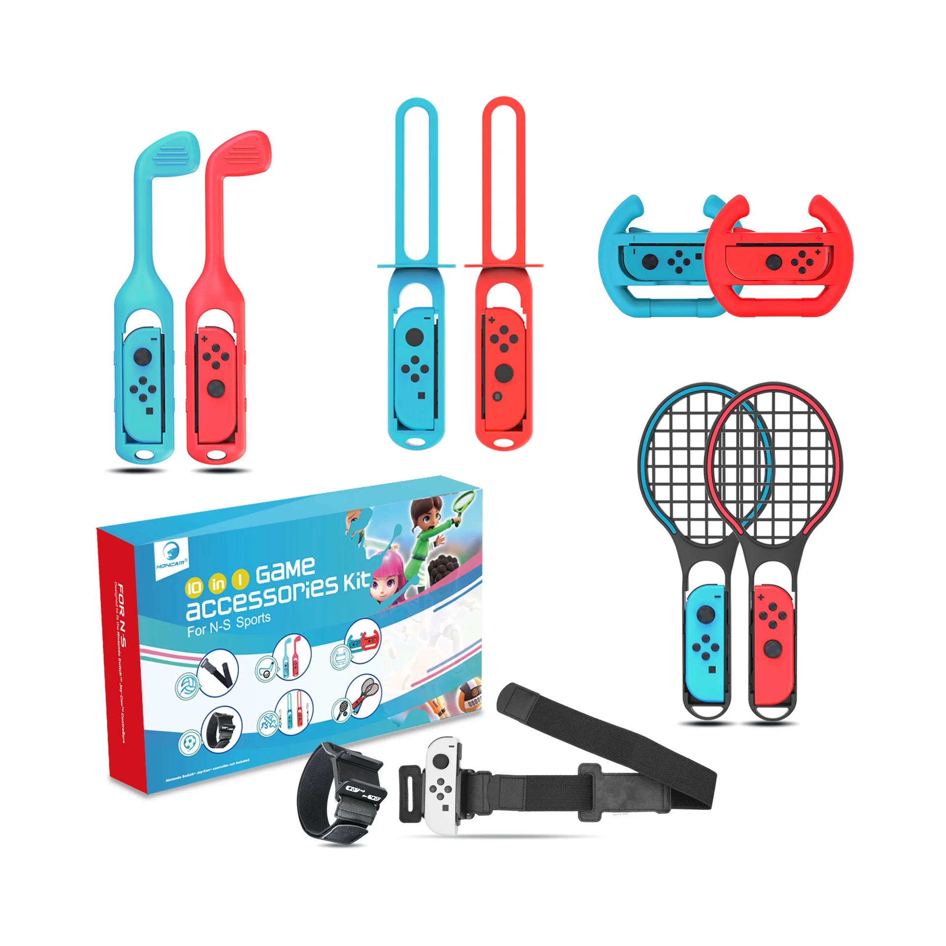 Switch Sports Accessories 10 in 1 Switch Sports Accessories Bundle Family Accessories Kit Sports Games for Nintendo
