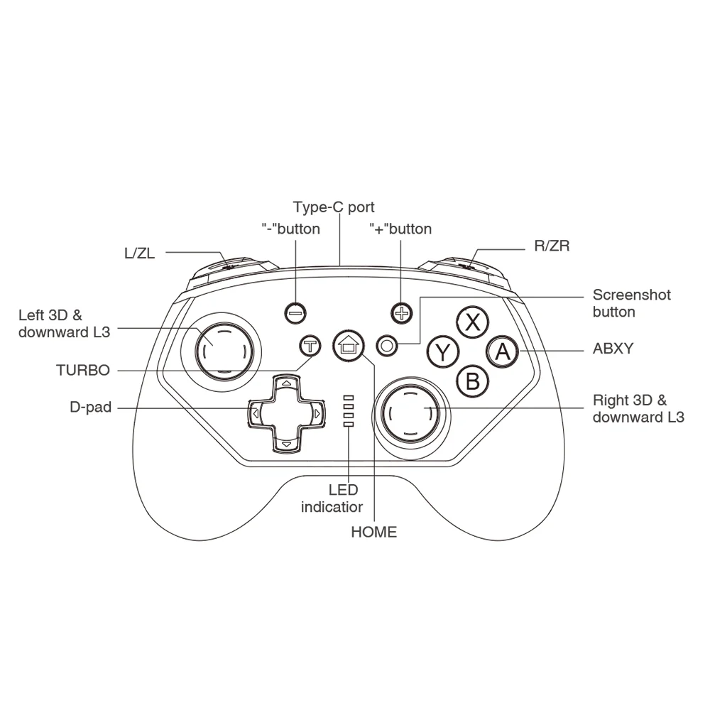 For Nintendo PRO Handle BT Wireless Vibration Classic NS PRO Gamepad Joystick - Gallery Image 5