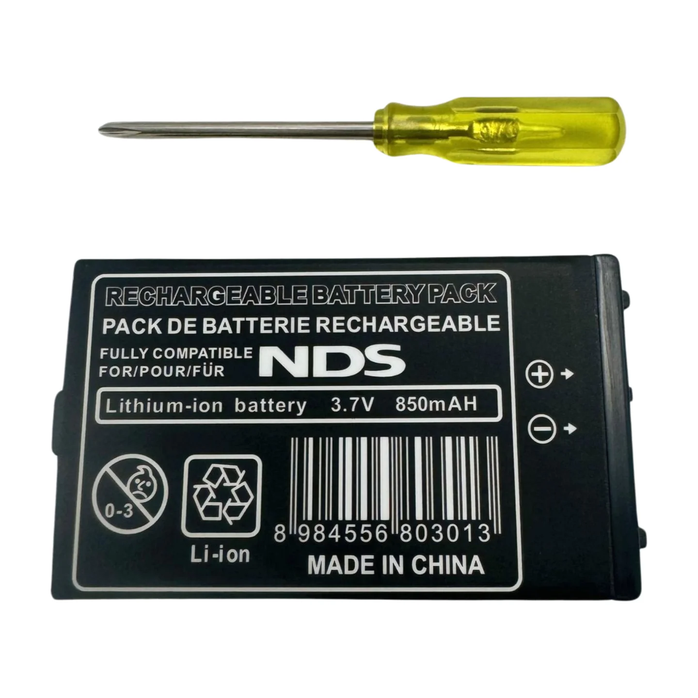 850mAh Rechargeable Lithium-ion Battery + Tool Pack Kit for Nintendo DS NDS