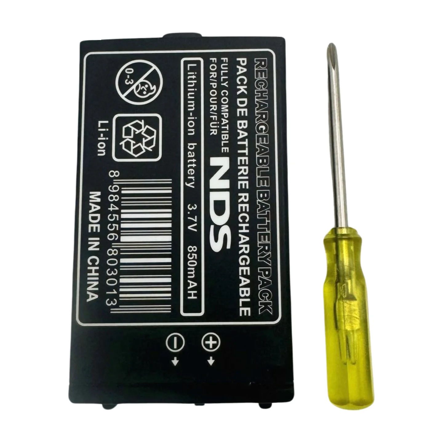 850mAh Rechargeable Lithium-ion Battery + Tool Pack Kit for Nintendo DS NDS - Gallery Image 2