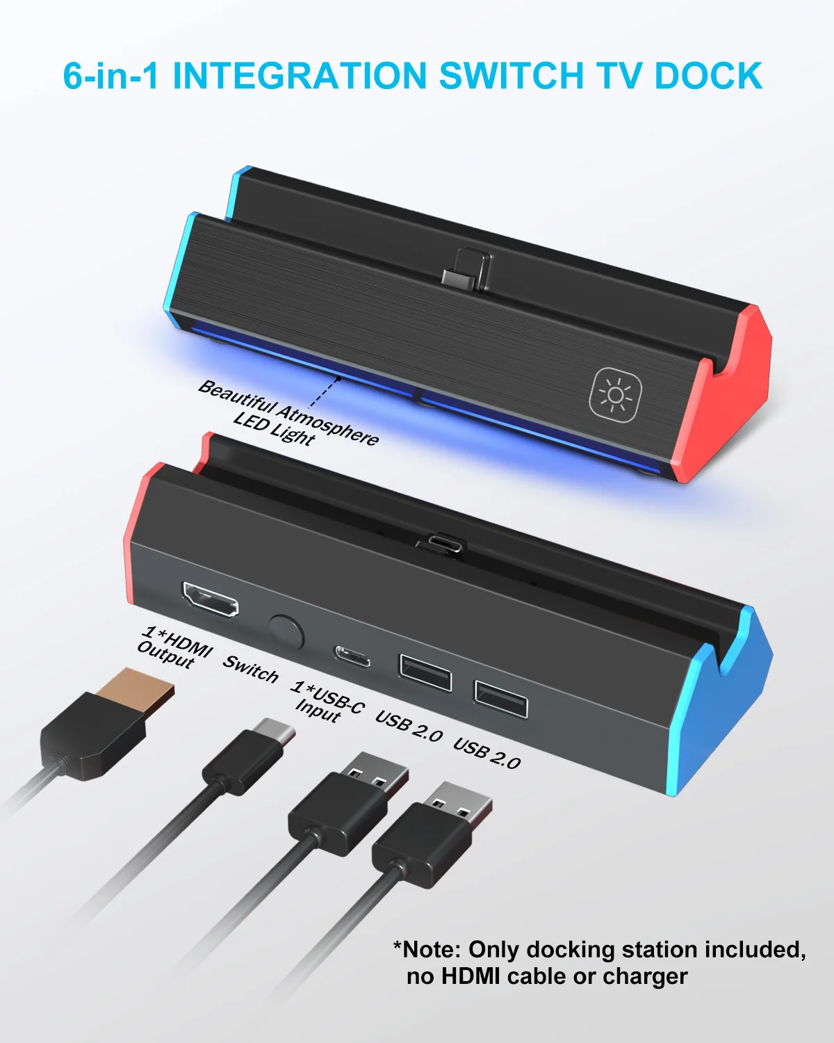 Dock for Nintendo /OLED Portable Docking Station TV 4K Adapter Type C USB Port Travel Charging Dock - SKU Option 1