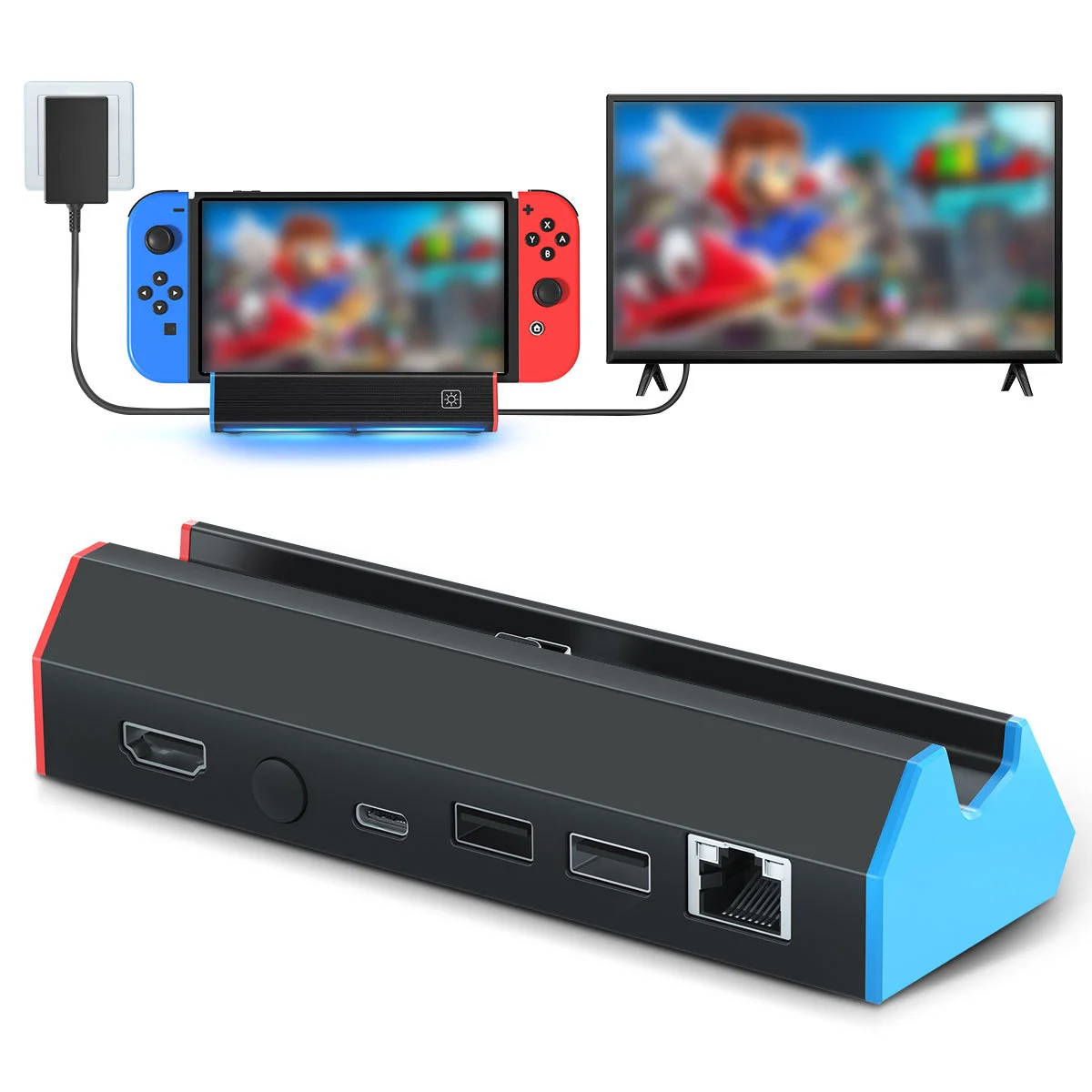 Dock for Nintendo /OLED Portable Docking Station TV 4K Adapter Type C USB Port Travel Charging Dock - Gallery Image 4