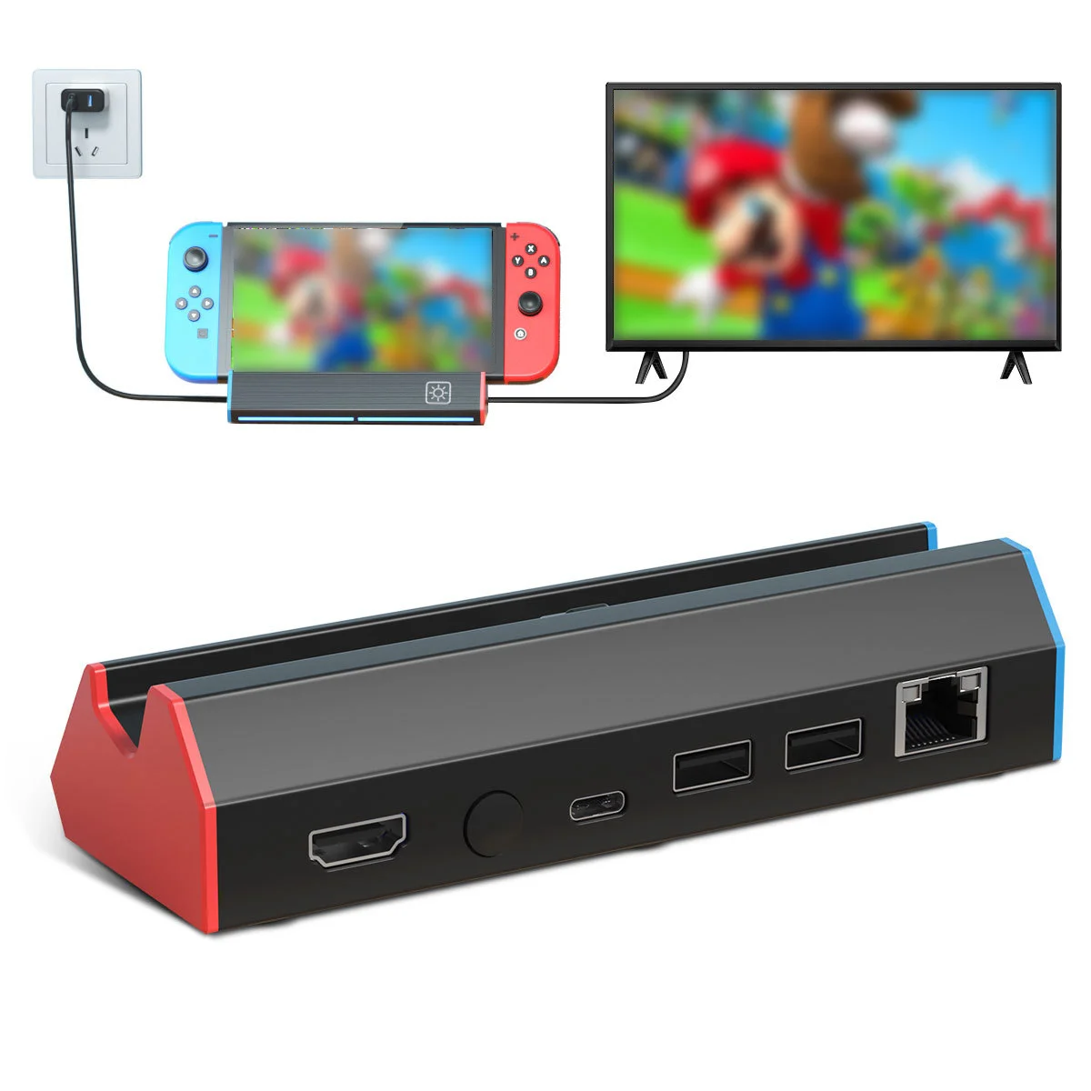 Dock for Nintendo /OLED Portable Docking Station TV 4K Adapter Type C USB Port Travel Charging Dock - Gallery Image 5