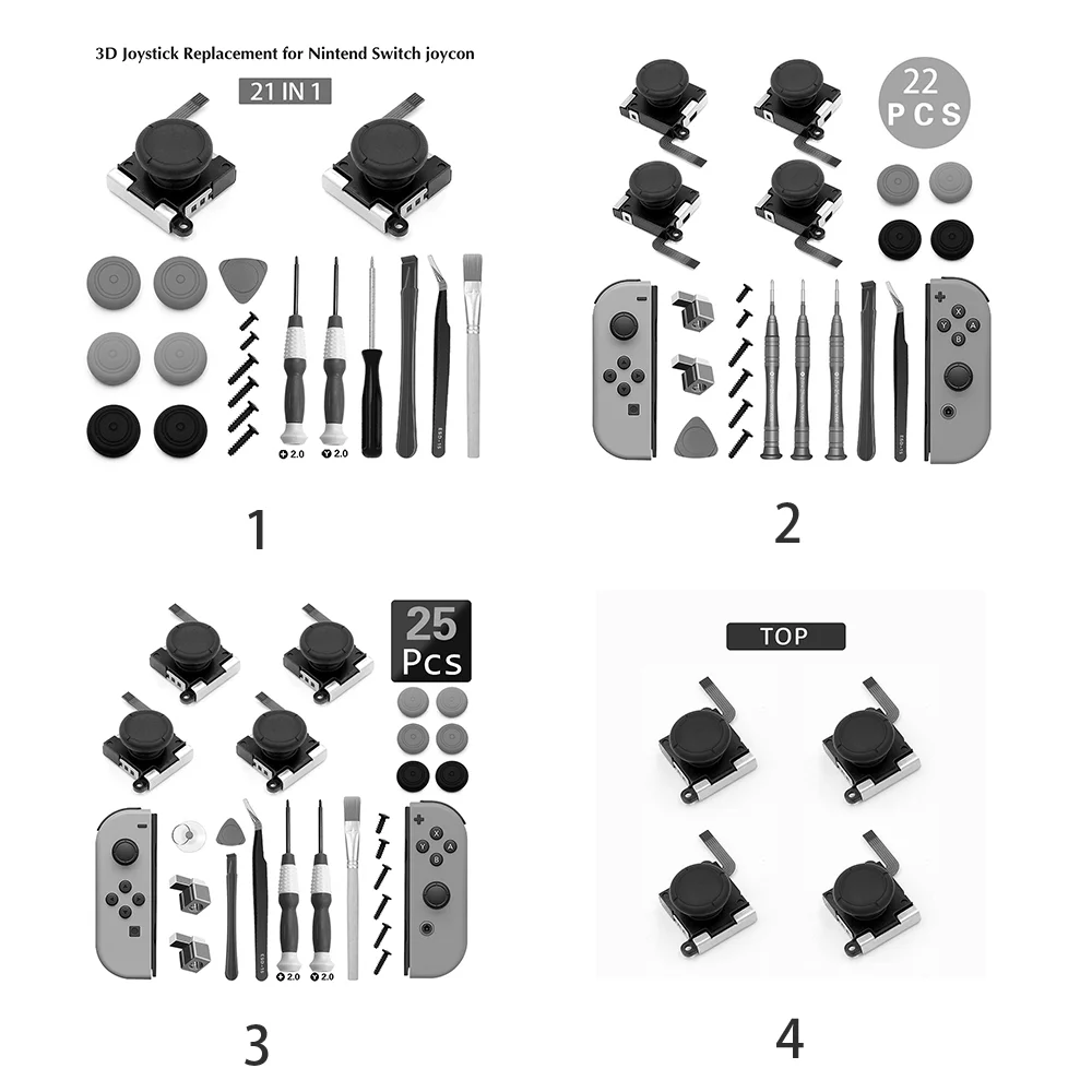 25 in 1 3D Joystick Analog Repair Tool Kit Part for Nintendo Switch Joycon - Gallery Image 3