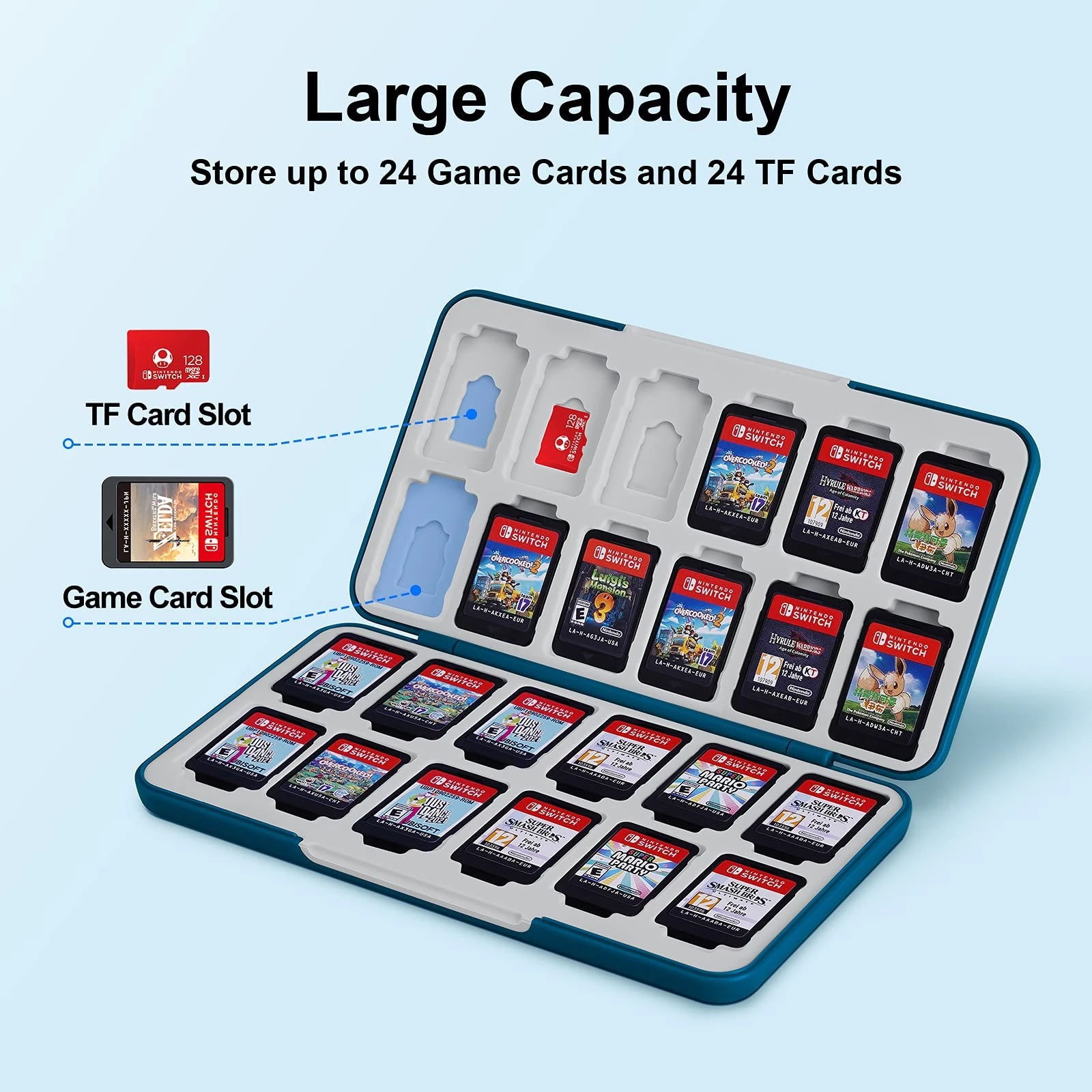 24 in 1 Storage Box for Switch 2 Game Care and Switch OLED Game Card Easy Carrying Box - Gallery Image 23