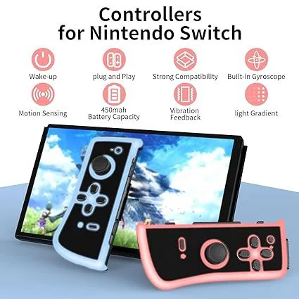 Controller for Nintendo Replacement Controller With RGB LED Wireless Remote for Games Controllers - Gallery Image 3