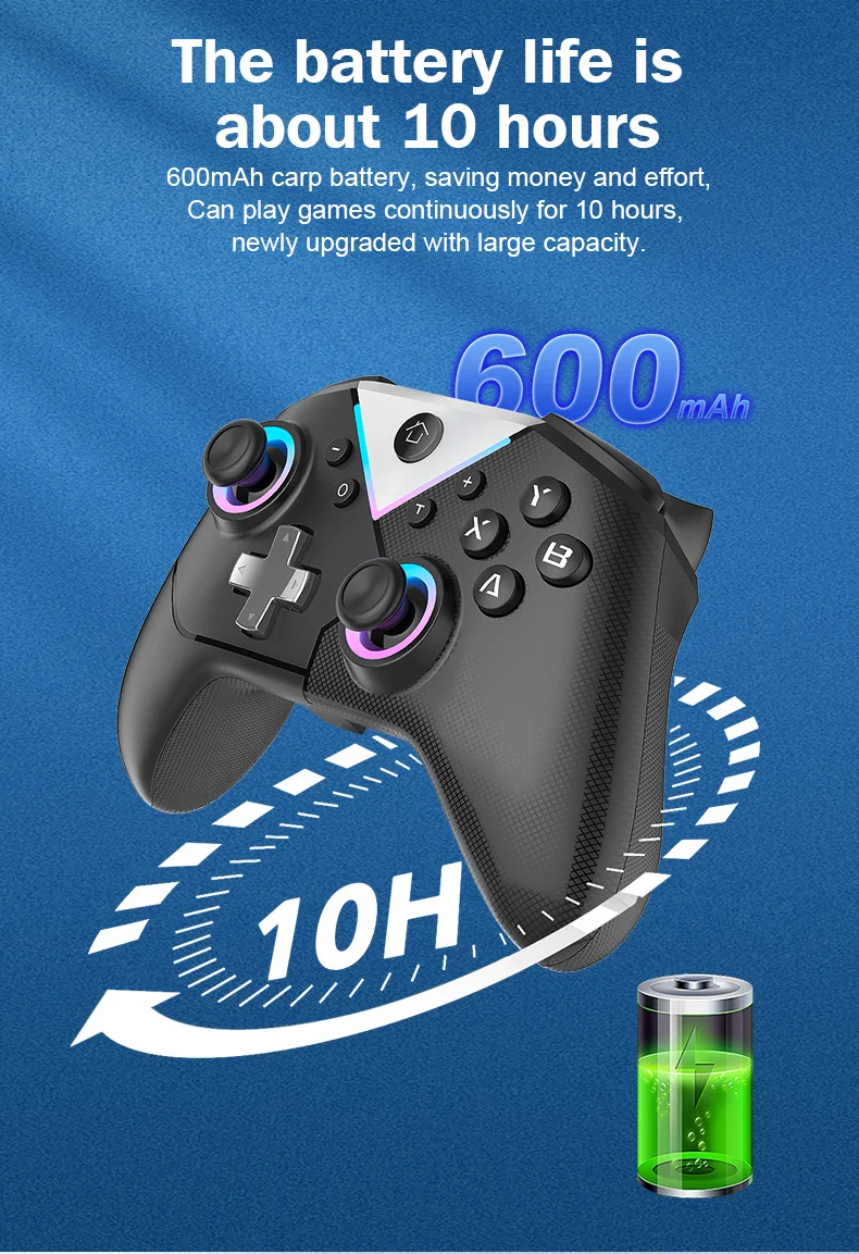 BT Controller Hall Effect Joystick Update Gaming Controller for IOS Windows Steam Deck Android - Gallery Image 4