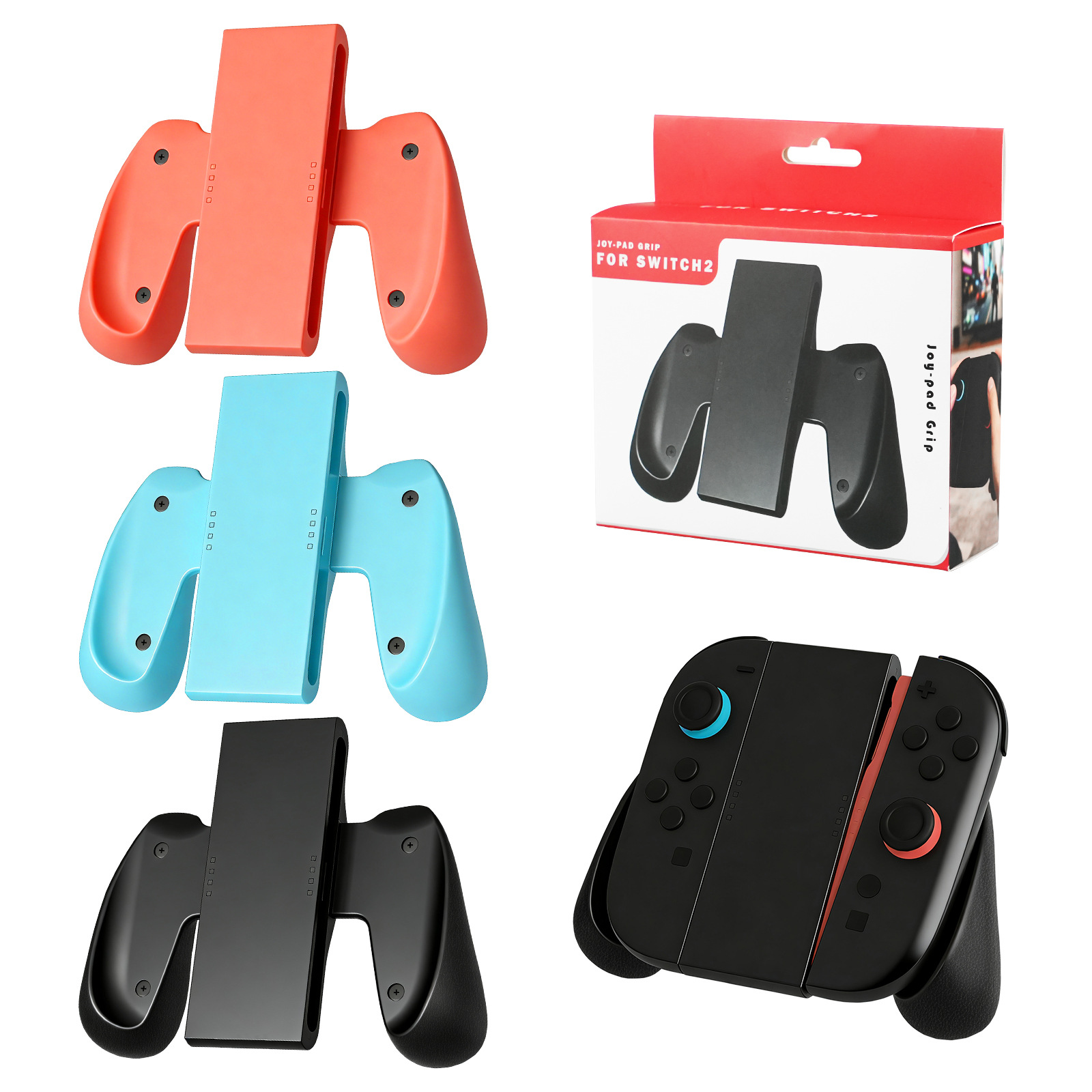 Ergonomically Designed Game Grip for Switch 2 with Integrated Stand for Switch Joycon Handle ABS Material Color Box Packaging - Gallery Image 4