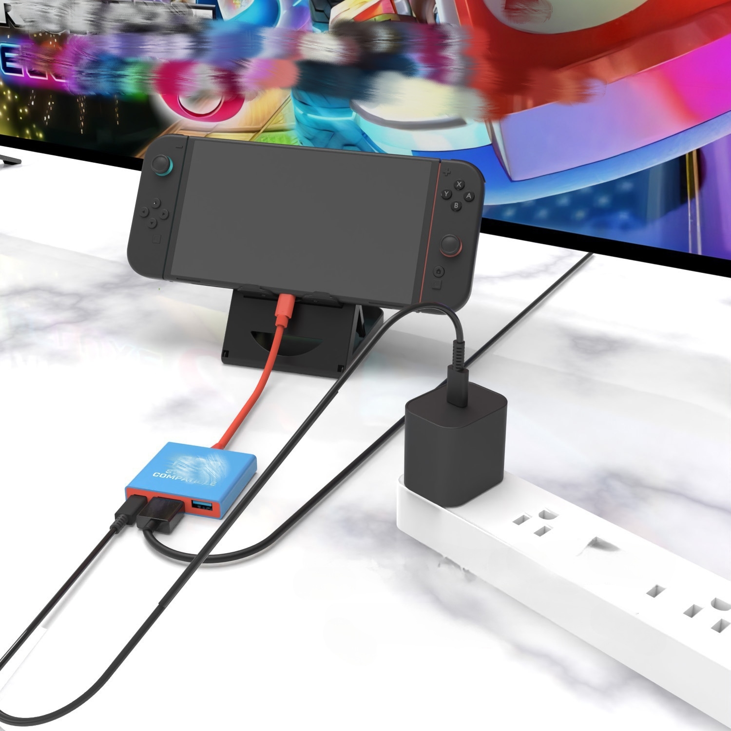 Compatible with Switch 2 Portable Dock Supports 100W PD Charging Input TV 4K/60Hz 3-in-1 HUB Adapter for Switch 2 - Gallery Image 4