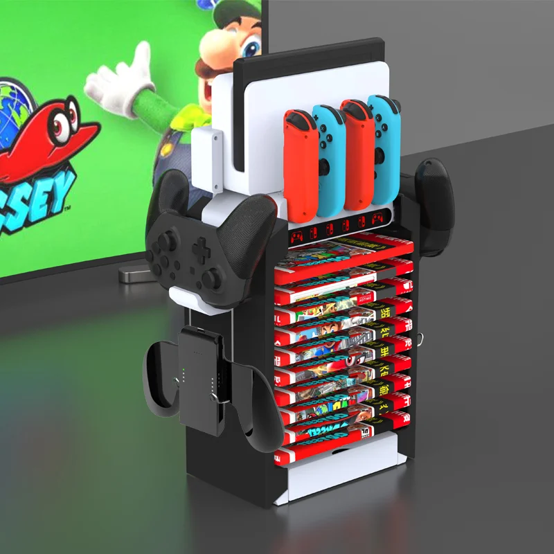 Video Game Storage Holder Pro Controller Charger for Nintendo OLED Joycon Accessories - Gallery Image 4