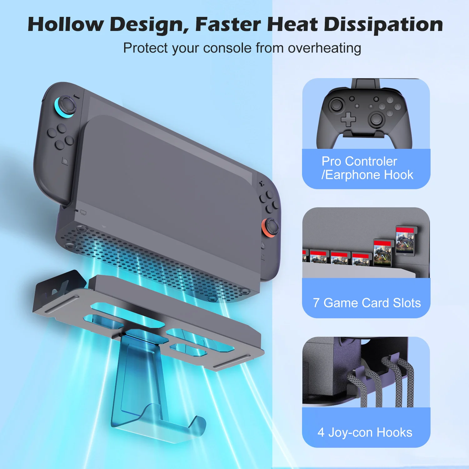 Metal Wall Mount Switch 2 Organizer Shelf Base Kit Behind TV Switch 2 Accessories for Nintendo Switch 2 Console 2025 - Gallery Image 2