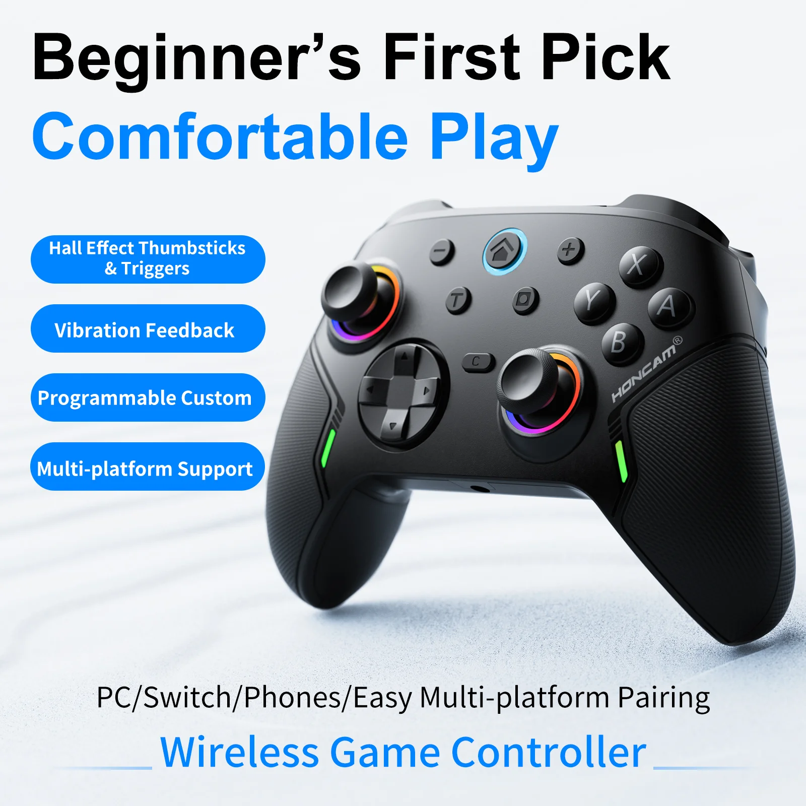 2 C Button Rear Buttons Rubber Grip Hall Joystick Wired BT 2.4G Wireless Gamepad Controller for NS2 PC Mobile - Gallery Image 4