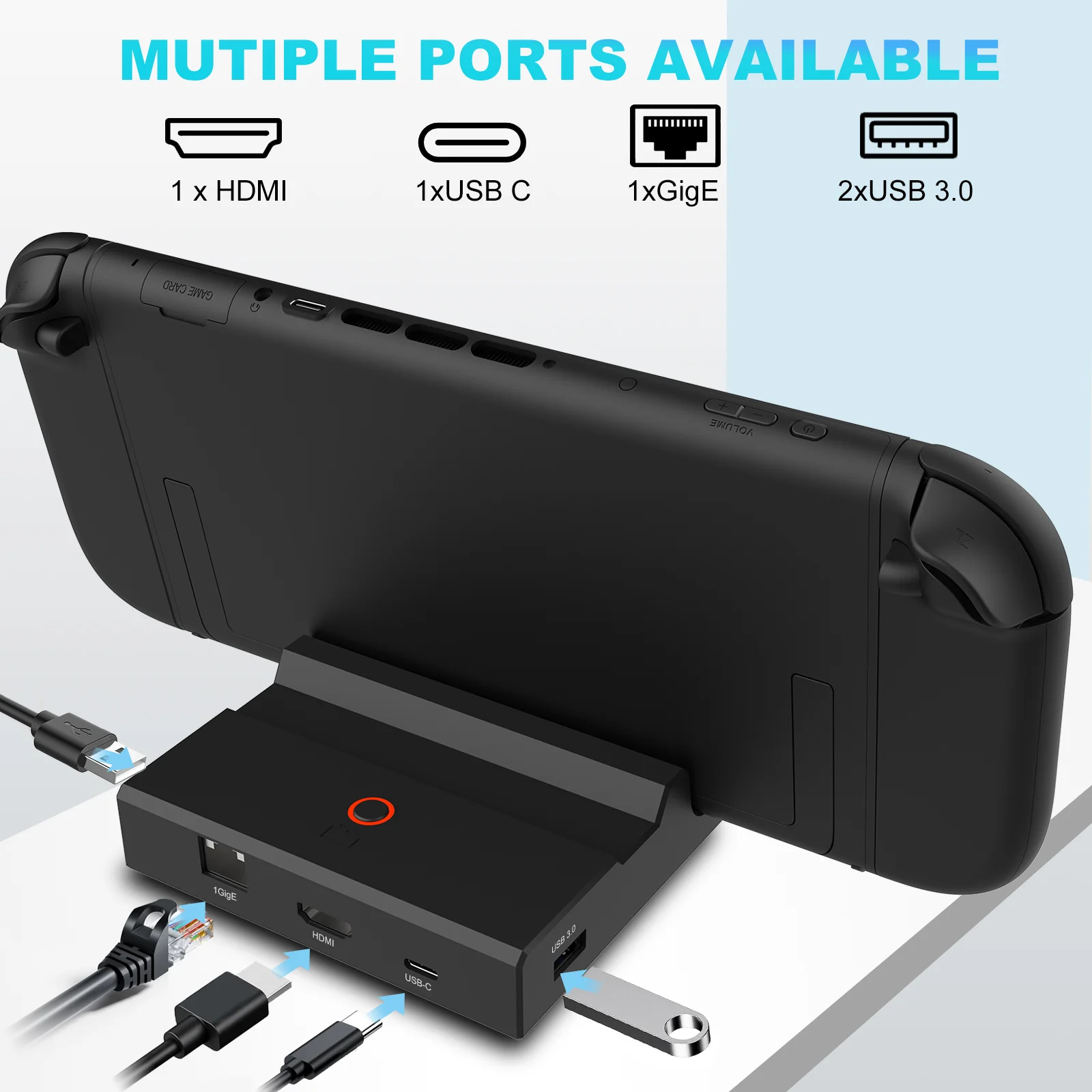 Switch2 TV Dock Station Portable 4K HD Output Lan Port USB3.0 for Nintendo Switch 2 - Gallery Image 4