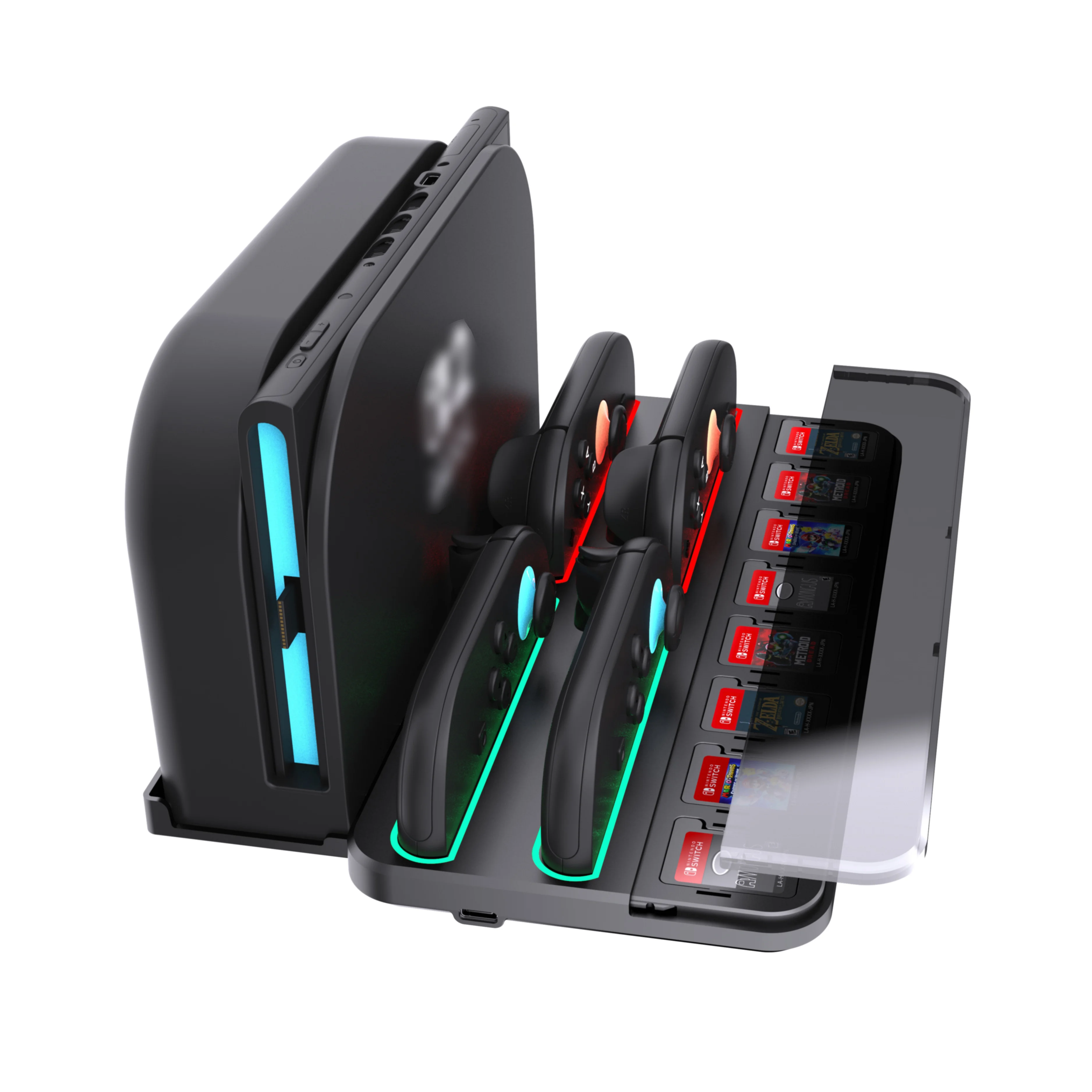 2 Charging Dock Charger Stand with Game Card Storage for Nintendo 2 Joycon - SKU Option 1