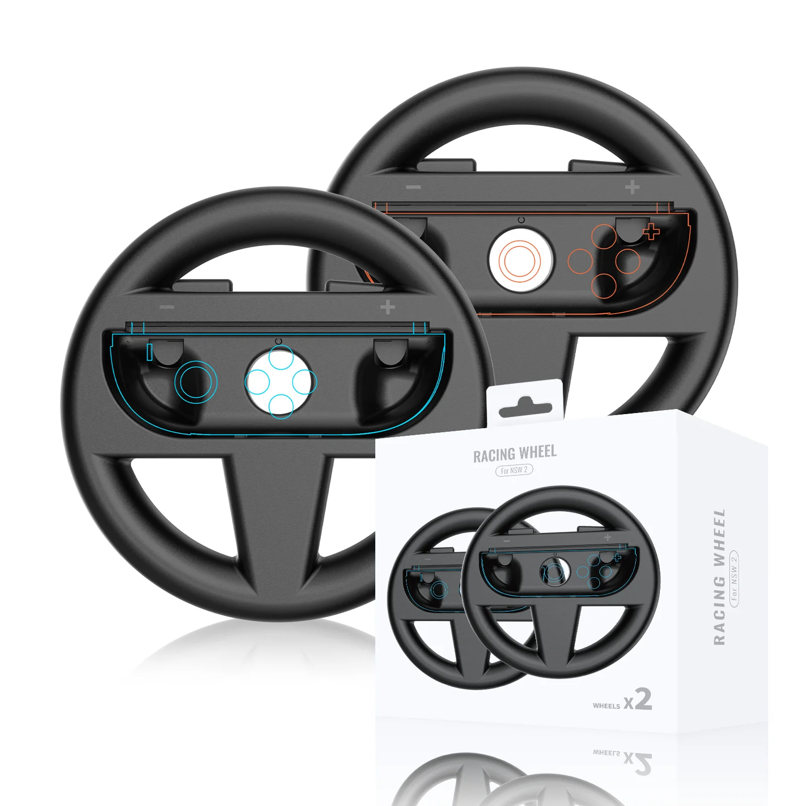 2 Gaming Steering Racing Wheel 2 Pack for Nintendo 2 Wheel Joycon Controller Attachment Accessories - SKU Option 1