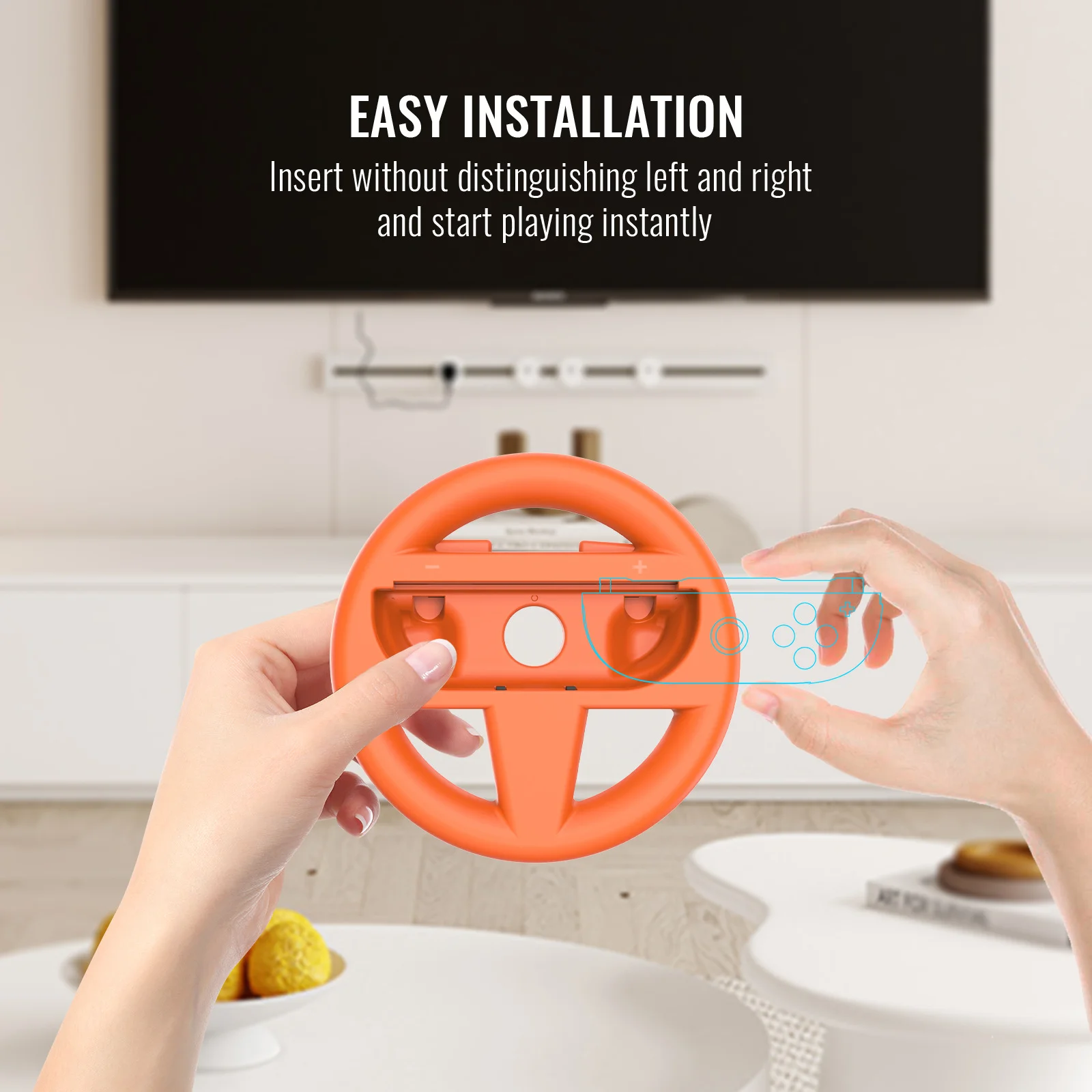 2 Gaming Steering Racing Wheel 2 Pack for Nintendo 2 Wheel Joycon Controller Attachment Accessories - Gallery Image 3