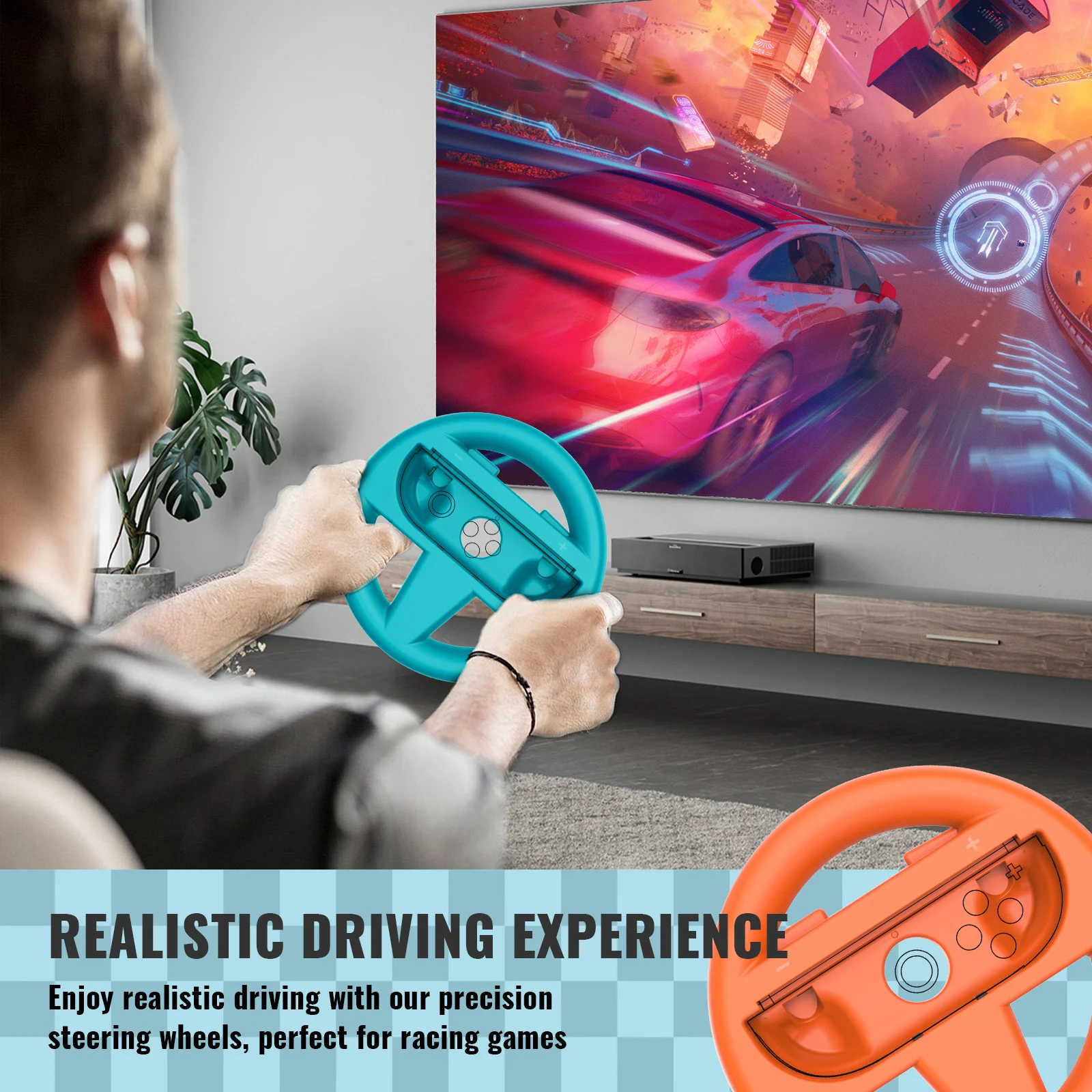 2 Gaming Steering Racing Wheel 2 Pack for Nintendo 2 Wheel Joycon Controller Attachment Accessories - Gallery Image 5
