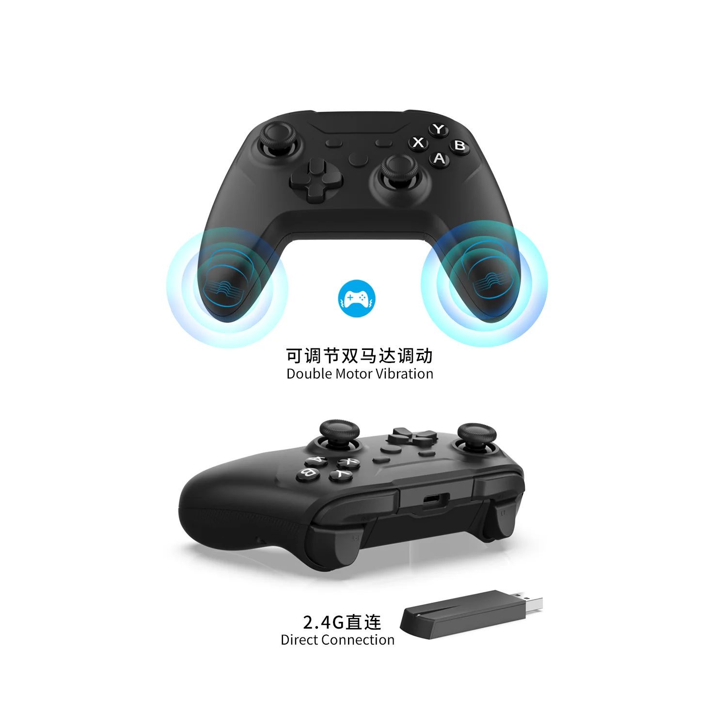 Pro Controller Hall Effect Joystick No Dfriting Dual Vibration Remappable Rear Buttons Gyro for Nintendo