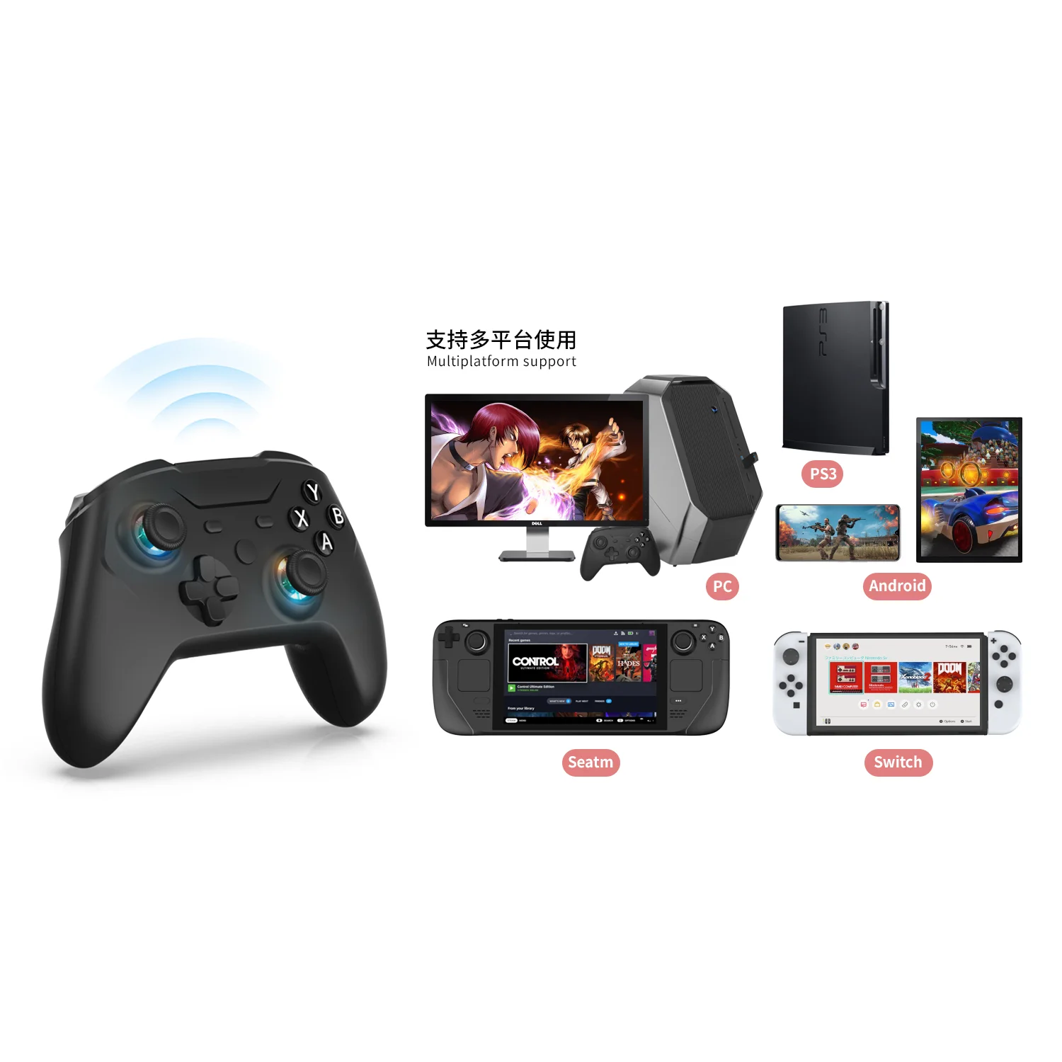 Pro Controller Hall Effect Joystick No Dfriting Dual Vibration Remappable Rear Buttons Gyro for Nintendo - Gallery Image 3