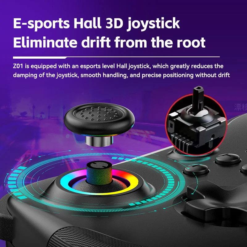 Hall Effect Joystick Wireless BT Pro Controller Gamepad Manette Vibration Sensor for Nintendo OLED PC - Gallery Image 3
