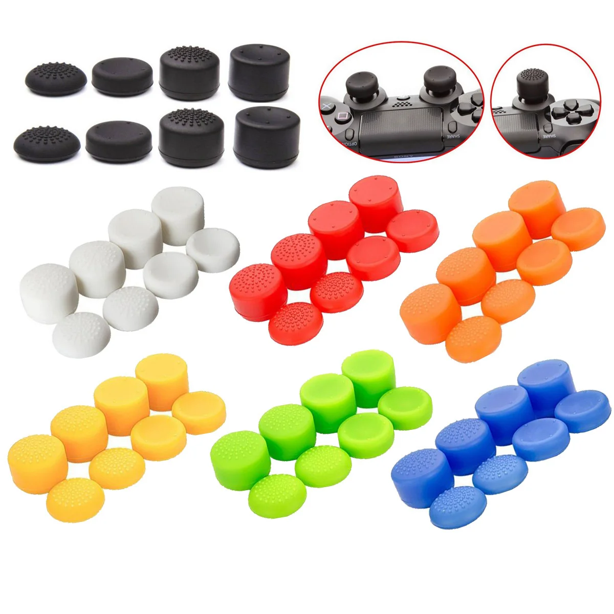 8-in-1 Ergonomic Multi-Height Analog Thumbstick Grips Kit