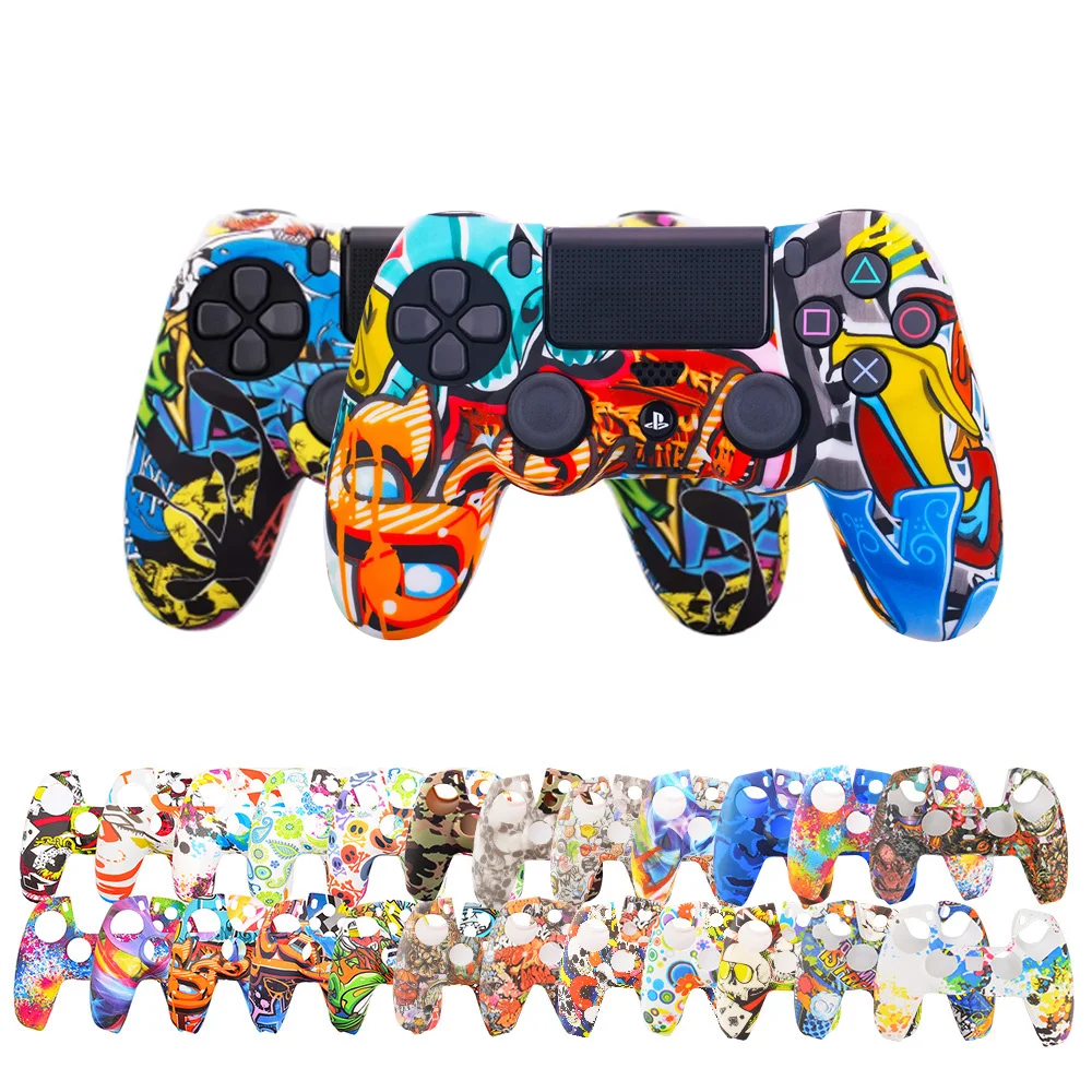 Hydro-Dipped Camo Water Transfer Print Silicone Skin for PS5 / PS4 Controller