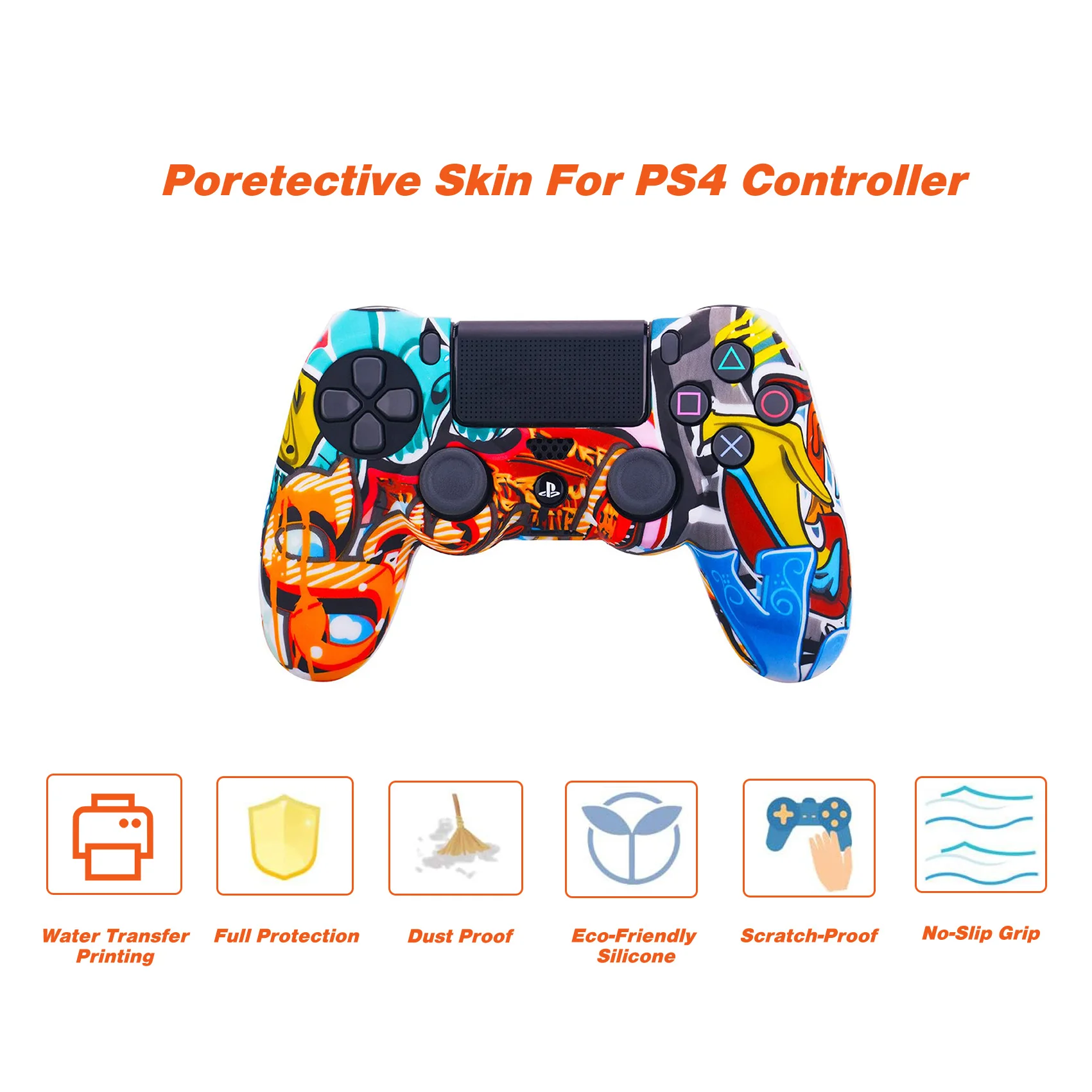 Hydro-Dipped Camo Water Transfer Print Silicone Skin for PS5 / PS4 Controller - Gallery Image 3