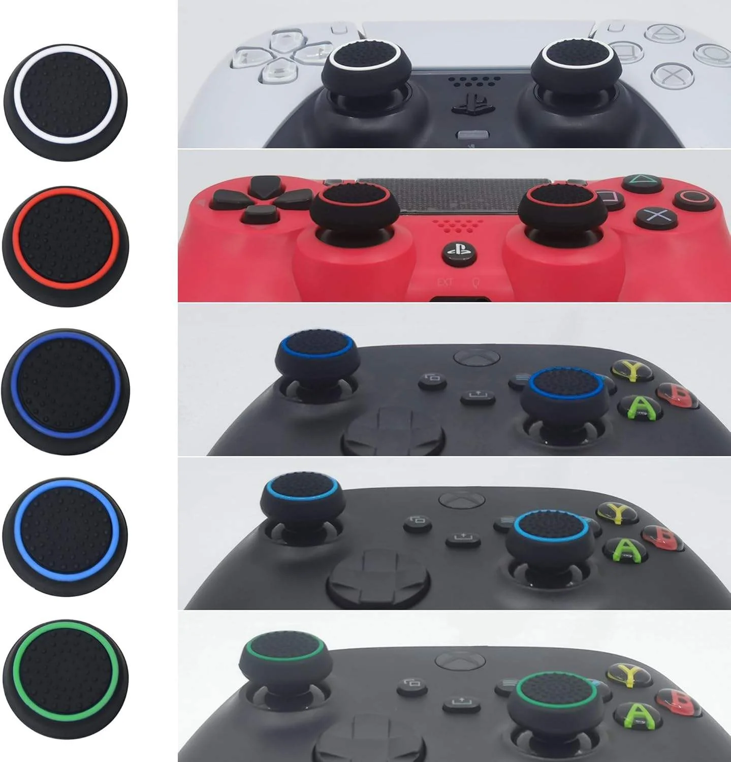Granular Anti-Slip Texture Silicone Analog Thumbstick Caps - Gallery Image 4