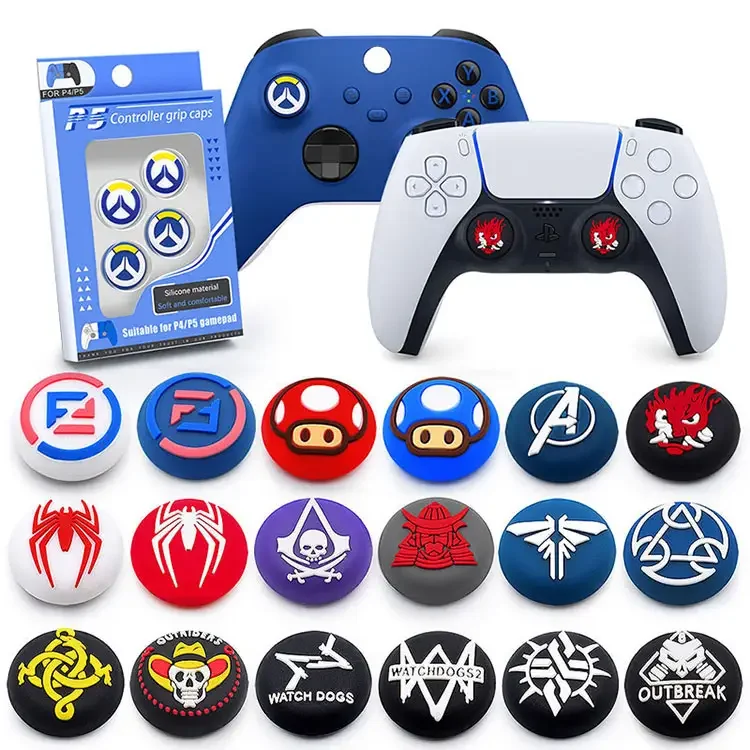 Pro Ergonomic Silicone Analog Thumbstick Grip Protective Caps Set - Gallery Image 5