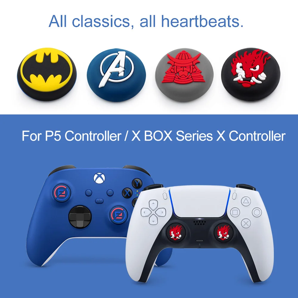 Pro Ergonomic Silicone Analog Thumbstick Grip Protective Caps Set - Gallery Image 6
