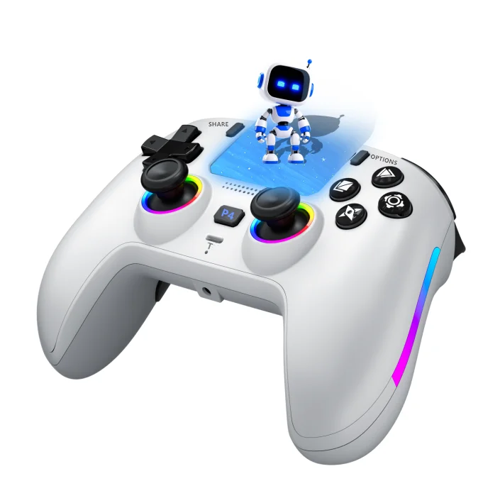 Hall Trigger Joystick RGB Rear Buttons Dual Vibration 6-Axis Wireless Gaming PS4 Controller