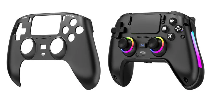 Hall Trigger Joystick RGB Rear Buttons Dual Vibration 6-Axis Wireless Gaming PS4 Controller - Gallery Image 6