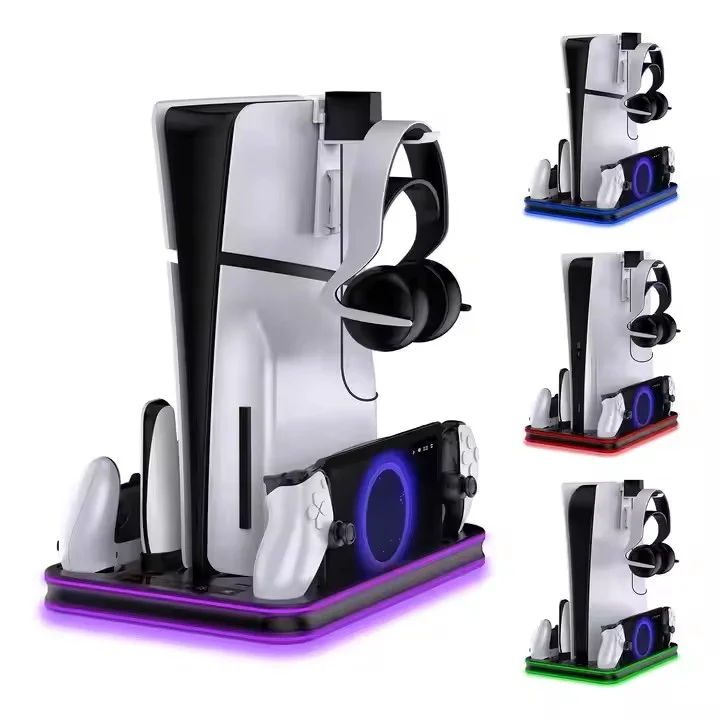 PS5 Portal Controller Accessories Charging Dock Console Cooling Stand Headset Holder for
