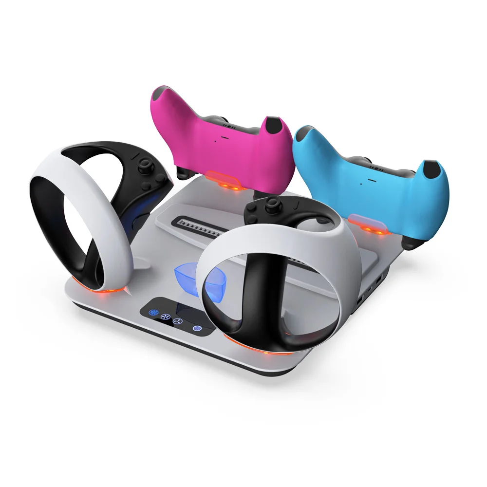 PSVR2 Charging Station Docking Cooling Stand for PS5 Console Dualsense Controller