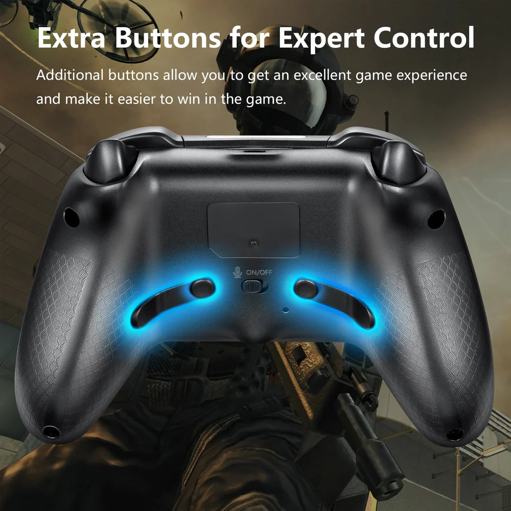 PS5 Gyroscope Turbo Remappable Rear Buttons Hall Joystick Trigger RGB Light Wireless BT Game - Gallery Image 4