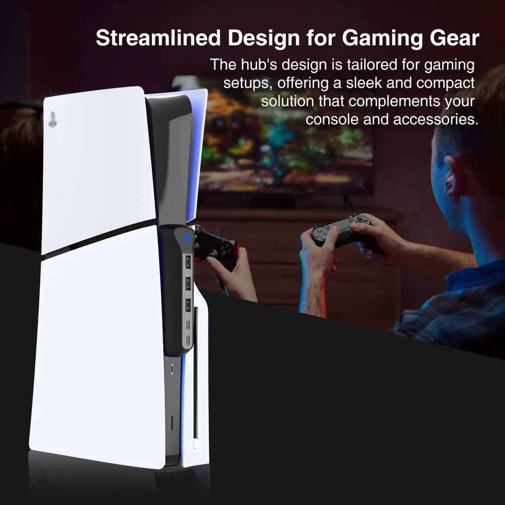 PS5 Slim High-Speed 4-Port USB Hub Expansion Extender Adapter - Gallery Image 6