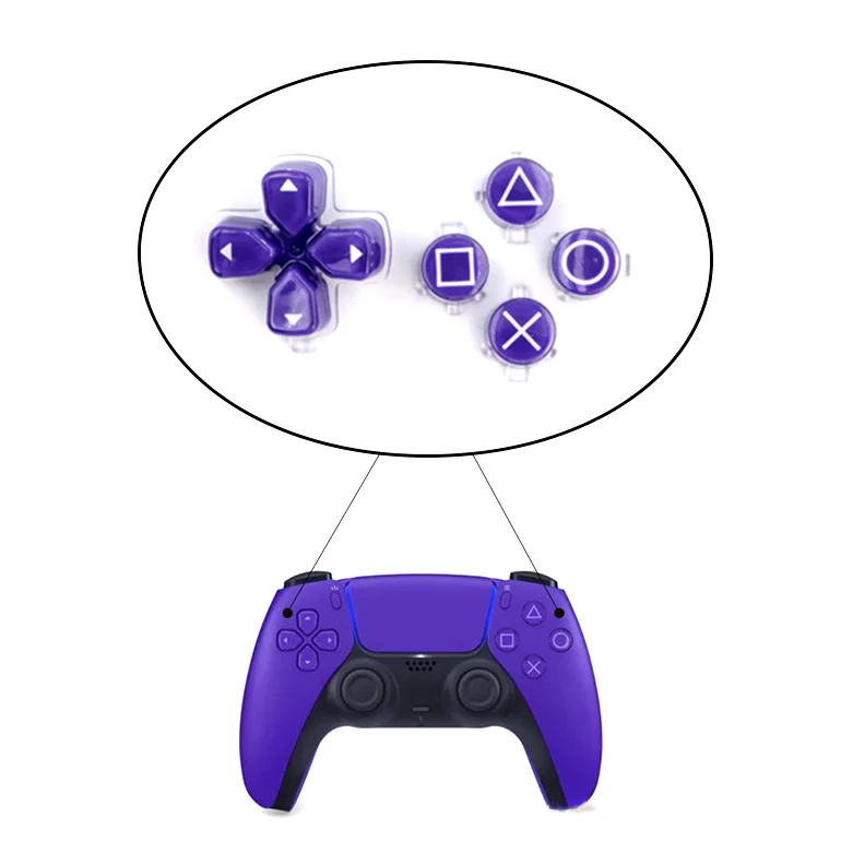 Replacement ABXY & D-Pad Crystal Jelly Action Buttons Set for PS5 Controller - Gallery Image 2