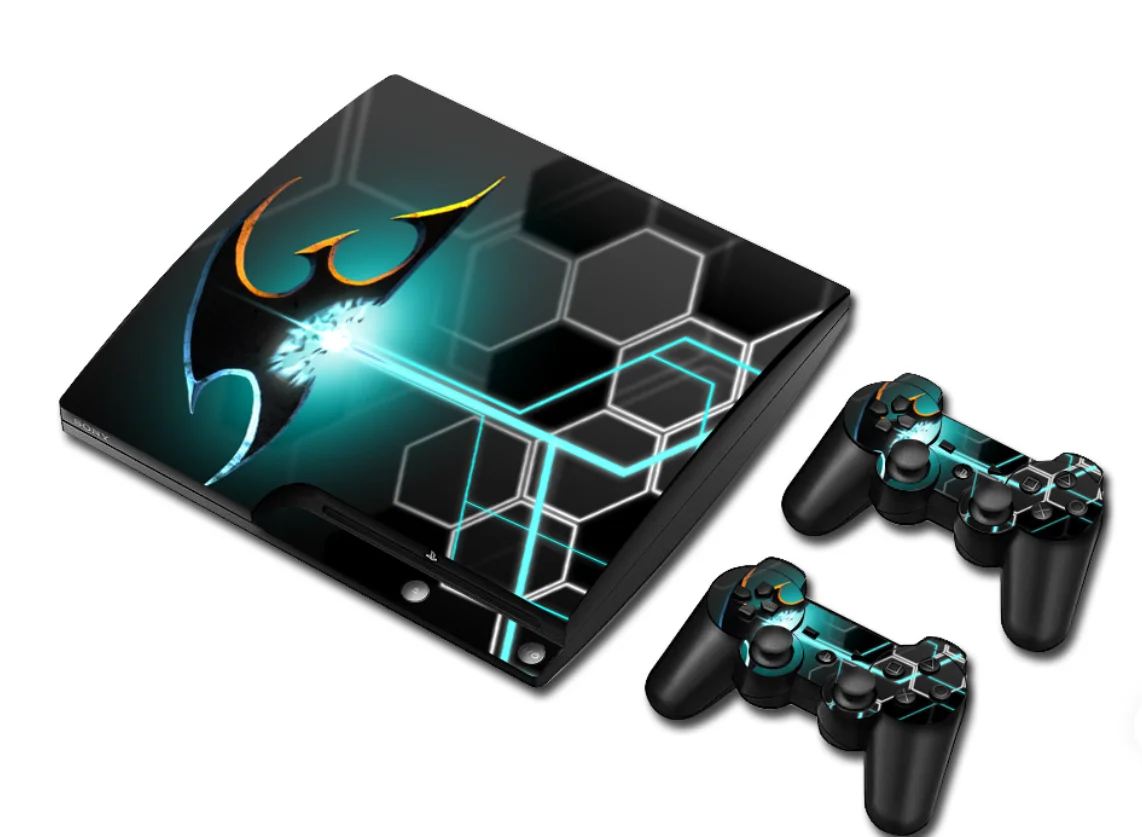 Full Body Protective Vinyl Decal Cover Wrap Set for PS3 Slim Console & Controller - SKU Option 3