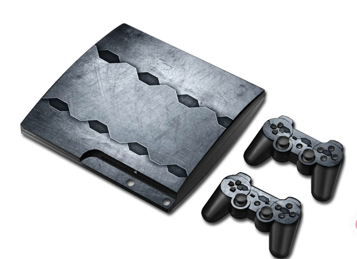 Full Body Protective Vinyl Decal Cover Wrap Set for PS3 Slim Console & Controller - SKU Option 4