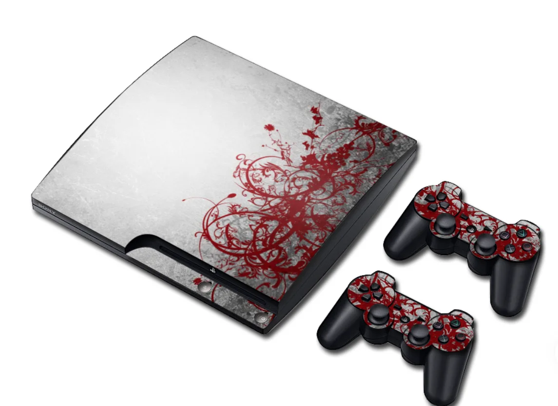 Full Body Protective Vinyl Decal Cover Wrap Set for PS3 Slim Console & Controller - SKU Option 5