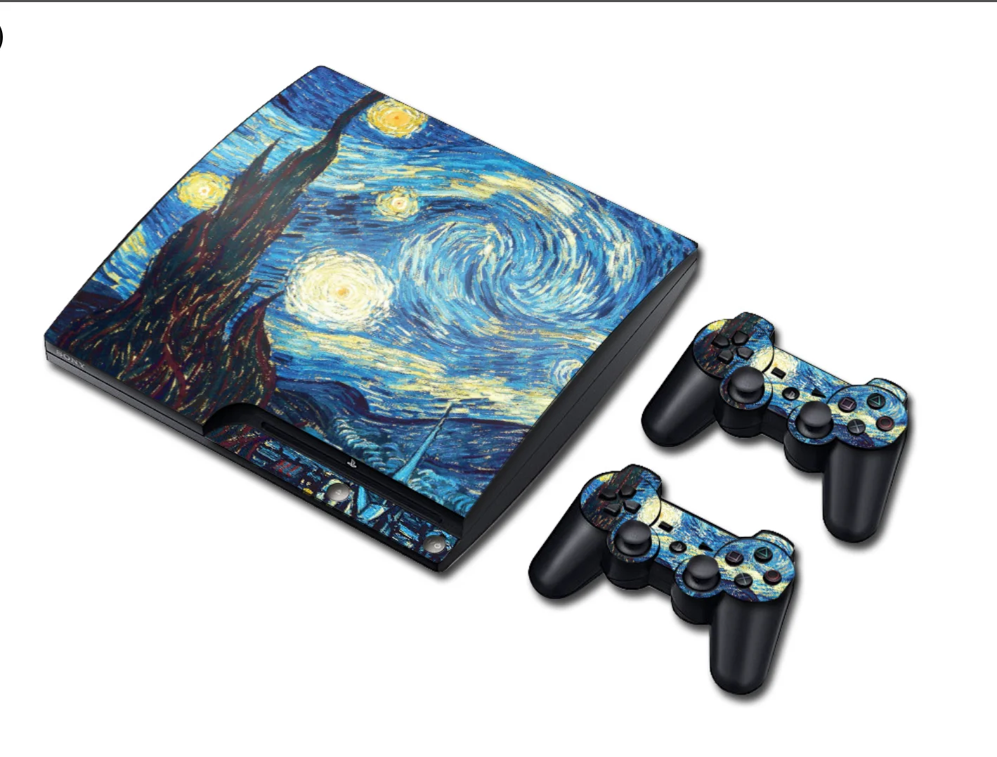Full Body Protective Vinyl Decal Cover Wrap Set for PS3 Slim Console & Controller