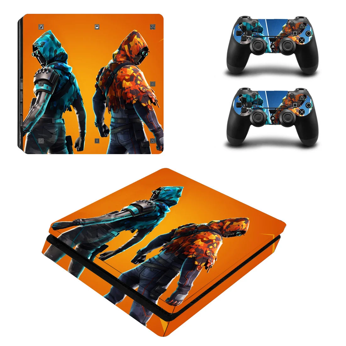 Full Body Gaming Vinyl Skin Decal Wrap Set for PS4 Slim Console & Controllers - SKU Option 1