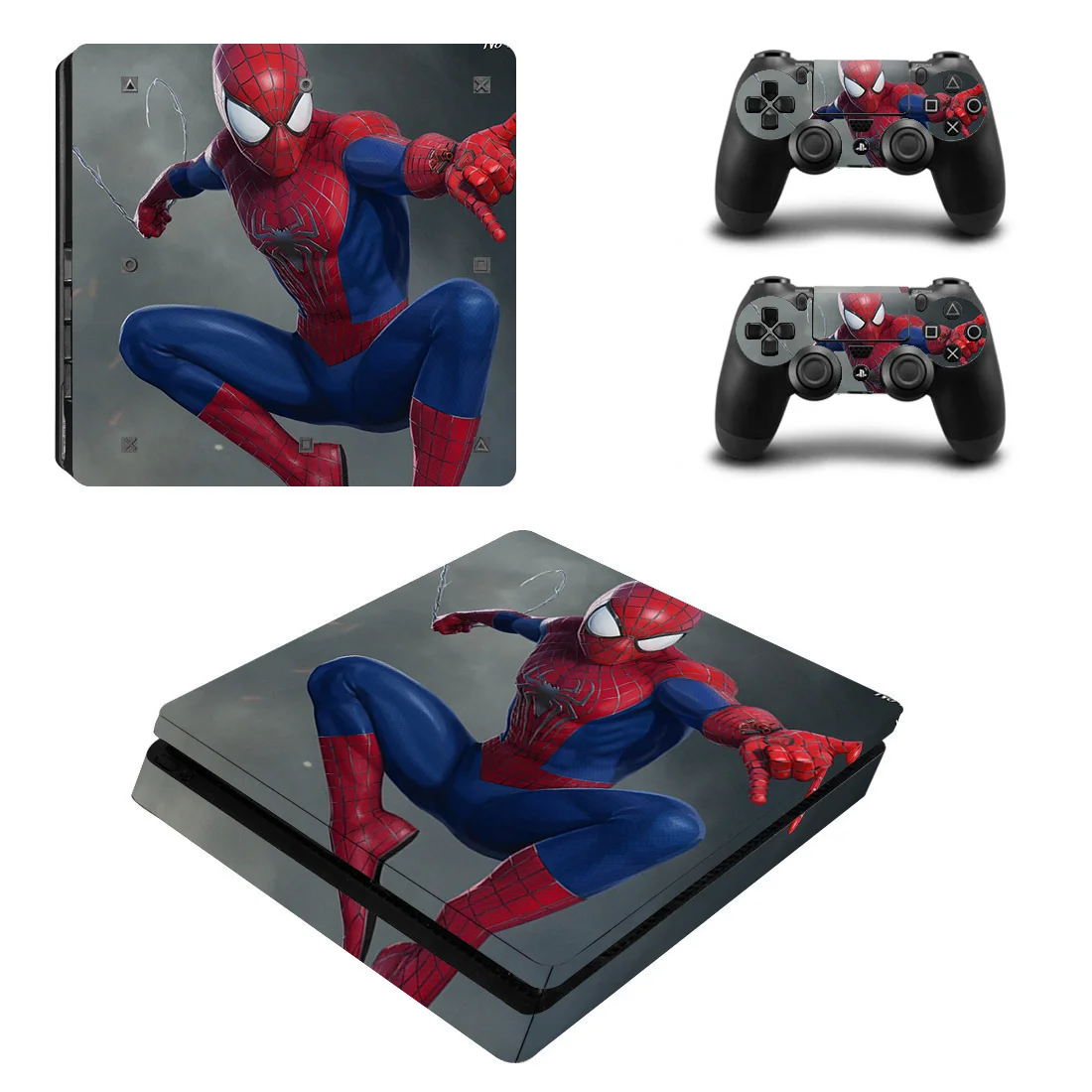 Full Body Gaming Vinyl Skin Decal Wrap Set for PS4 Slim Console & Controllers - SKU Option 3