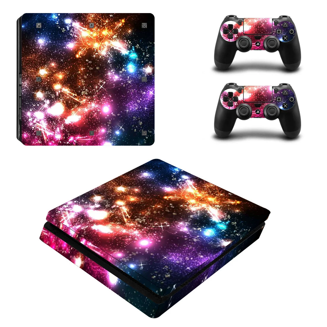 Full Body Gaming Vinyl Skin Decal Wrap Set for PS4 Slim Console & Controllers - SKU Option 4