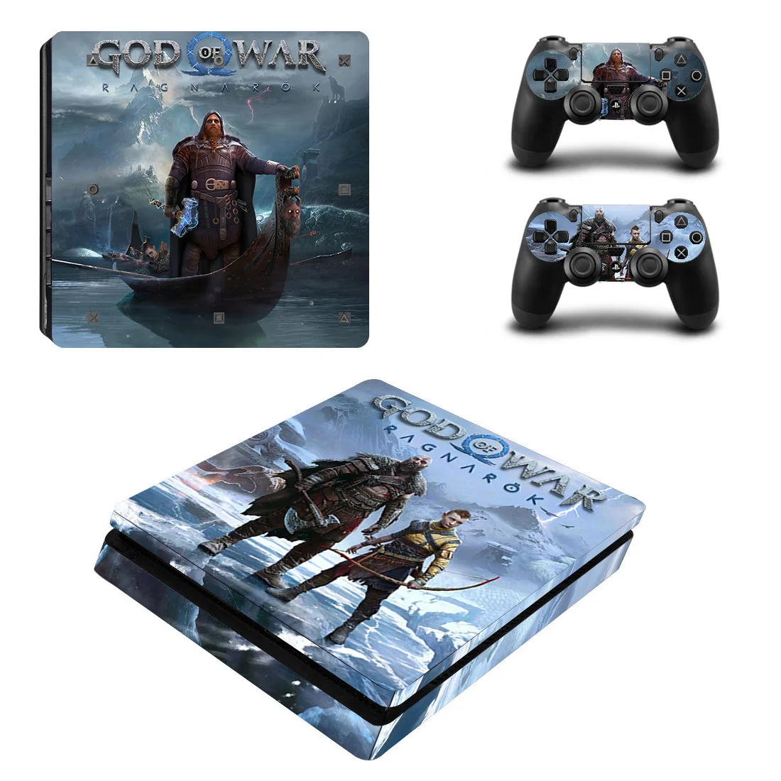 Full Body Gaming Vinyl Skin Decal Wrap Set for PS4 Slim Console & Controllers - SKU Option 6